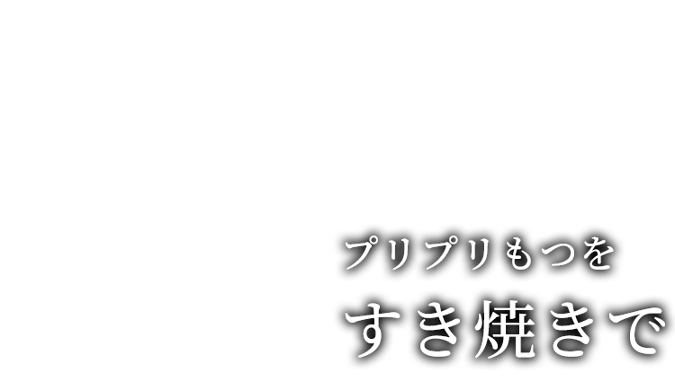 プリプリもつをすき焼きで